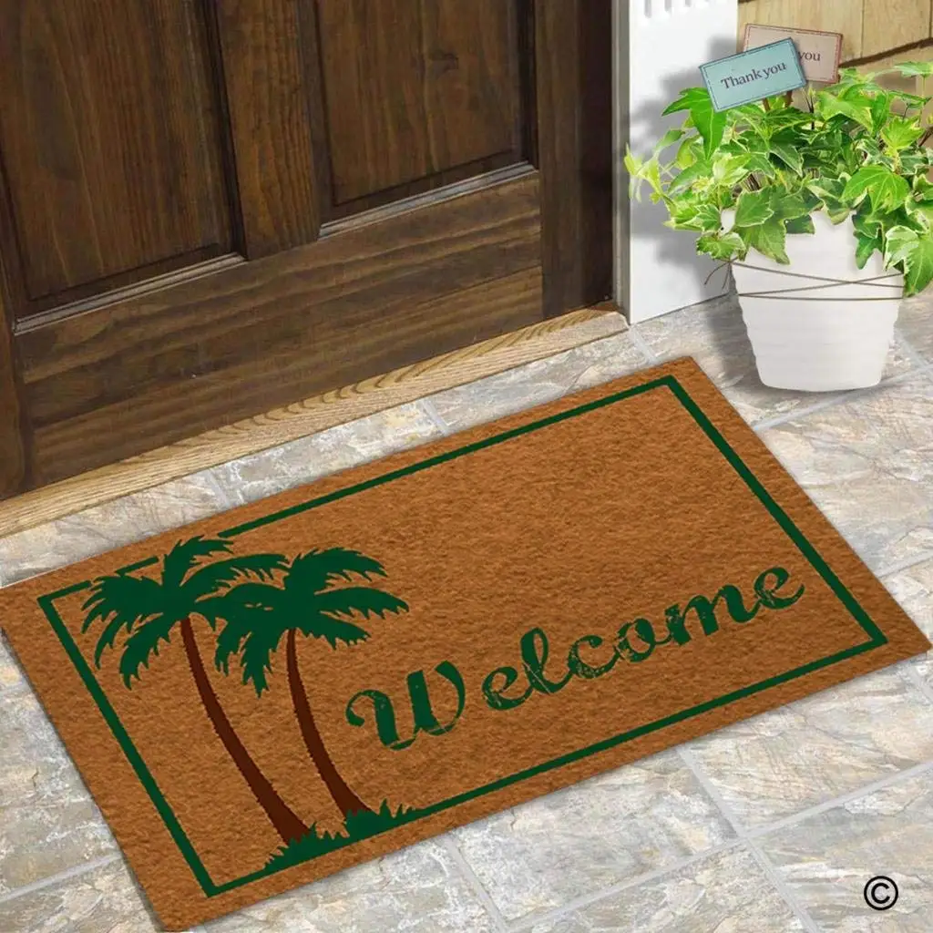 Us 12 19 31 Off Doormat Entrance Floor Mat Funny Door Mat Palm Tree Welcome Non Slip Doormat Machine Washable In Mat From Home Garden On