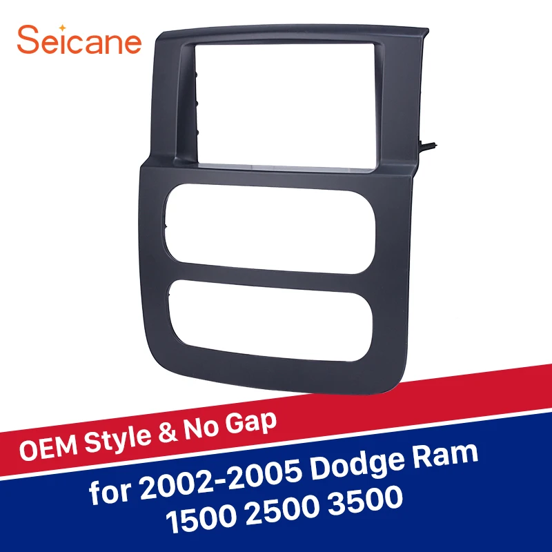 

Seicane 2Din Black Car Radio Frame Install Dash Bezel Trim Kit Fascia For 2002 2003 2004 2005 Dodge Ram 1500 2500 3500