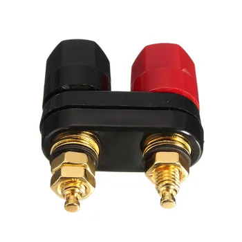

1 Pair Red Black Wire Connectors Speaker Amplifier Terminal Dual Binding Post Banana Plug Socket