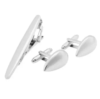 

Cufflinks Tie Clip Set Water Drop Shape Cuff Links+Tie Clips Buttton Bar Pin Men's Fashion Gift Jewelry Wholesale 20sets/lot