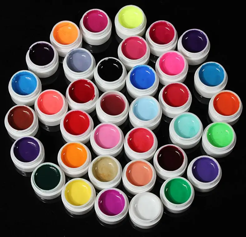 36 Pots Shiny Cover Pure Colors UV builder Gel for Nail Art Tips