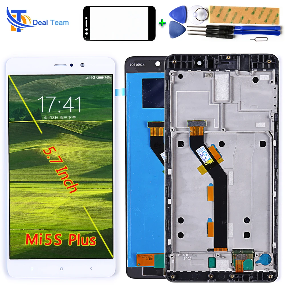 

Deal Team 5.7 inch LCD Screen For Xiaomi Mi5s plus Display 1920*1080 Touch Screen Digitizer Assembly Frame with Free Tools