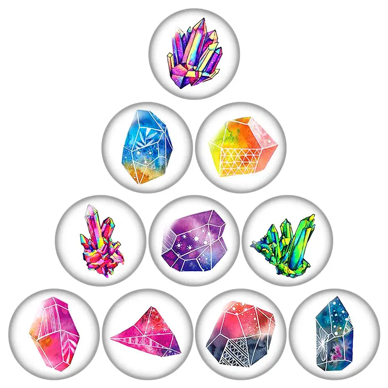 Starry Sky Stones 10Pcs 12Mm/18Mm/20Mm/25Mm Round Photo Glass Cabochon Demo Flat Back Making Risultati