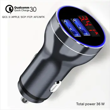 

USB Car Charger Adapter 3.1A Digital LED Voltage/Current Display Auto Vehicle Metal Charger For Smart Phone/Tablet