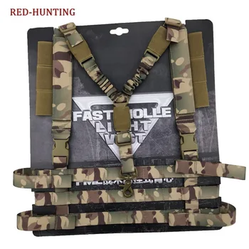 

Tactical MOLLE Chest Rig Military High Speed Vest With QD Bungee Gun Sling Multicam