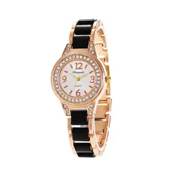 Новый Для женщин часы-браслет модные Элитный бренд розовое золото часы Женское платье кварцевые часы женские часы леди Hour Clock ПОДАРОК