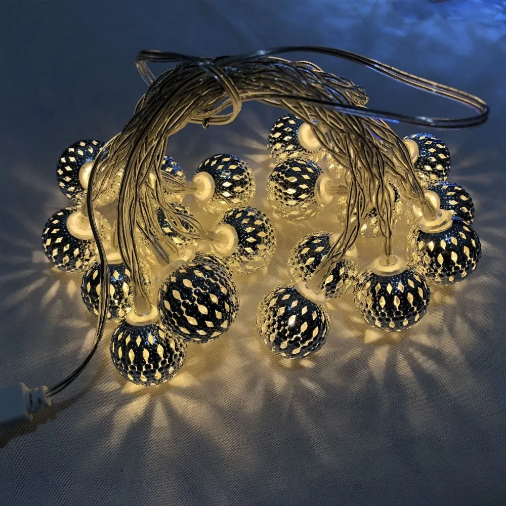 

3M 20LED Morocco Ball Night lamp Christmas Garland Fairy String Lights for Kid Children's Room Party Wedding Decoration