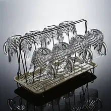 Утолщенный стеклянный термостойкий набор стеклянных бокалов кружка для холодной воды с держателем бессвинцовый прозрачный хрусталь, стекло чашки Творческий сок чашки