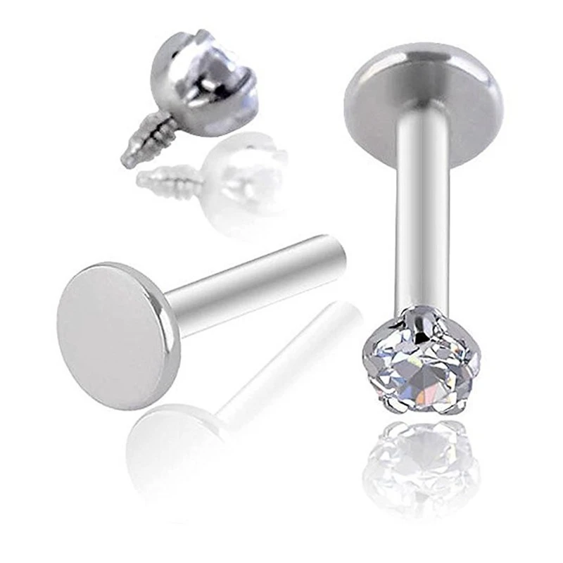 серьга лабрет. лабрет гвоздик. лабрет с кристаллом. лабрет титан шипы. серьга лабрет хеликс.