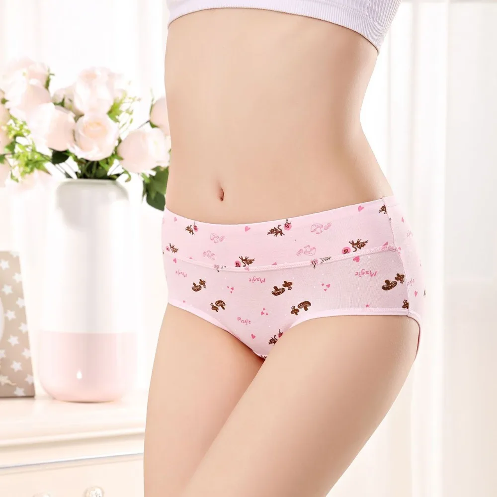 Новое нижнее белье женские трусики хлопковые трусы с цветочным принтом Cueca