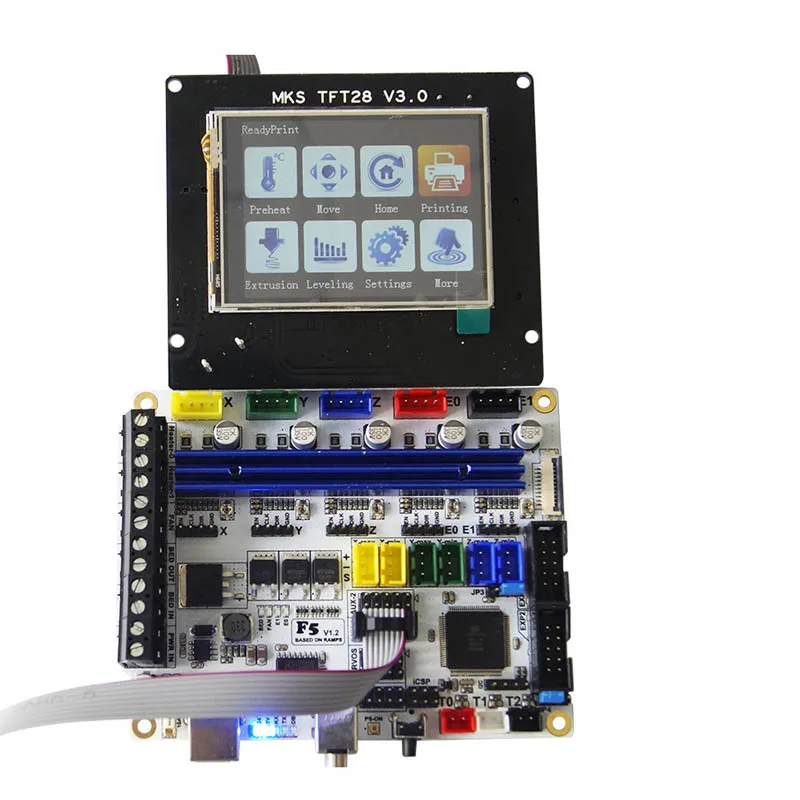 

3D Printer F5 V1.2 Motherboard MKS Controller Board with TFT28 2.8Inch Display Screen USB Cable SL@88