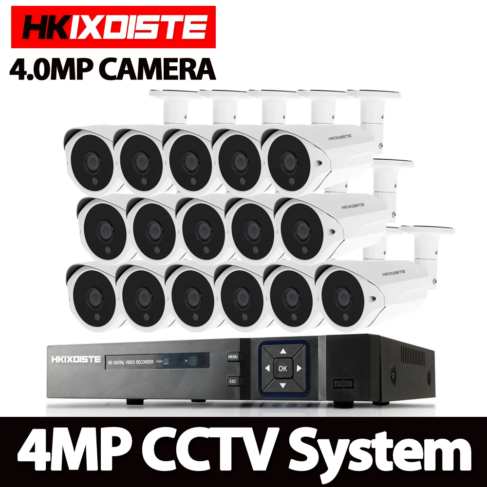  HKIXDISTE 16CH 4.0MP AHD DVR sistema CCTV 4MP IR visión nocturna cámara interior exterior hogar seg