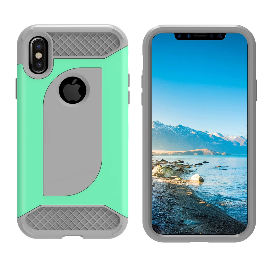 For iphone X case , Leaf Design Slim Dual Layer Hybrid