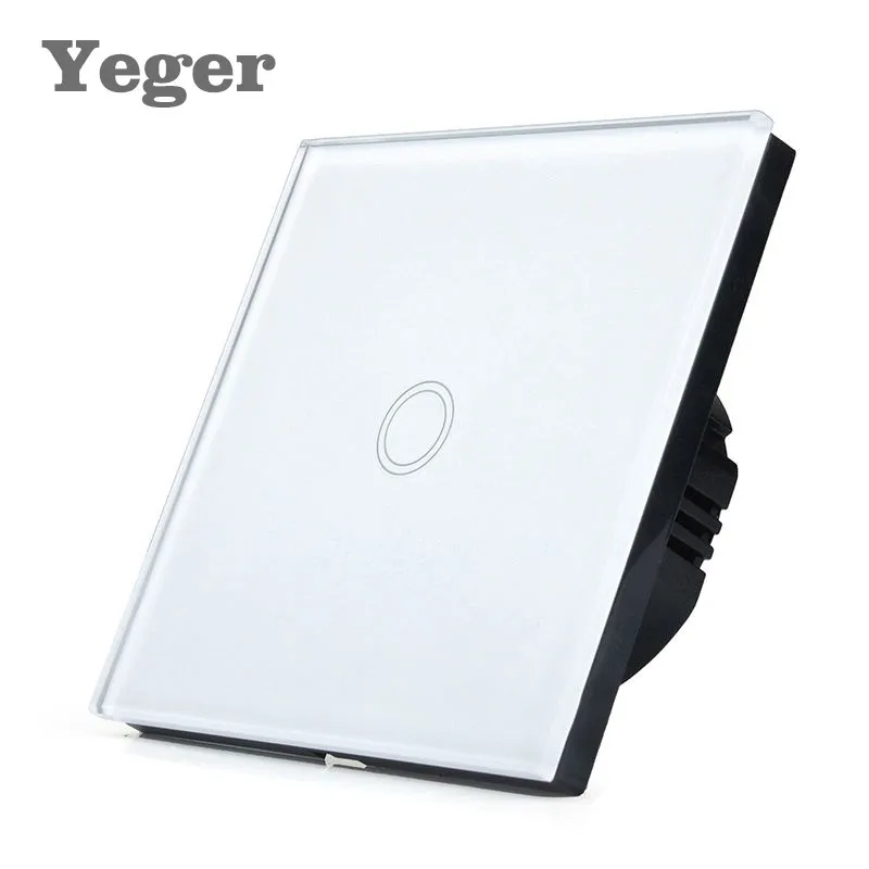 EU UK Standard 1 Gang 1 Way Light Touch Switch LED Lamp Touch Screen Switch Crystal