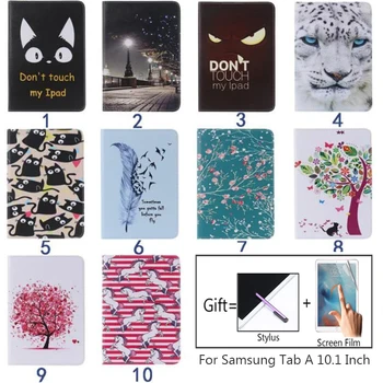 

Fashion Painted Cat Case Cover For Samsung Galaxy Tab A A6 10.1 2016 T580 T585 SM-T585 Case Funda Tablet Stand Capa Skin Shell