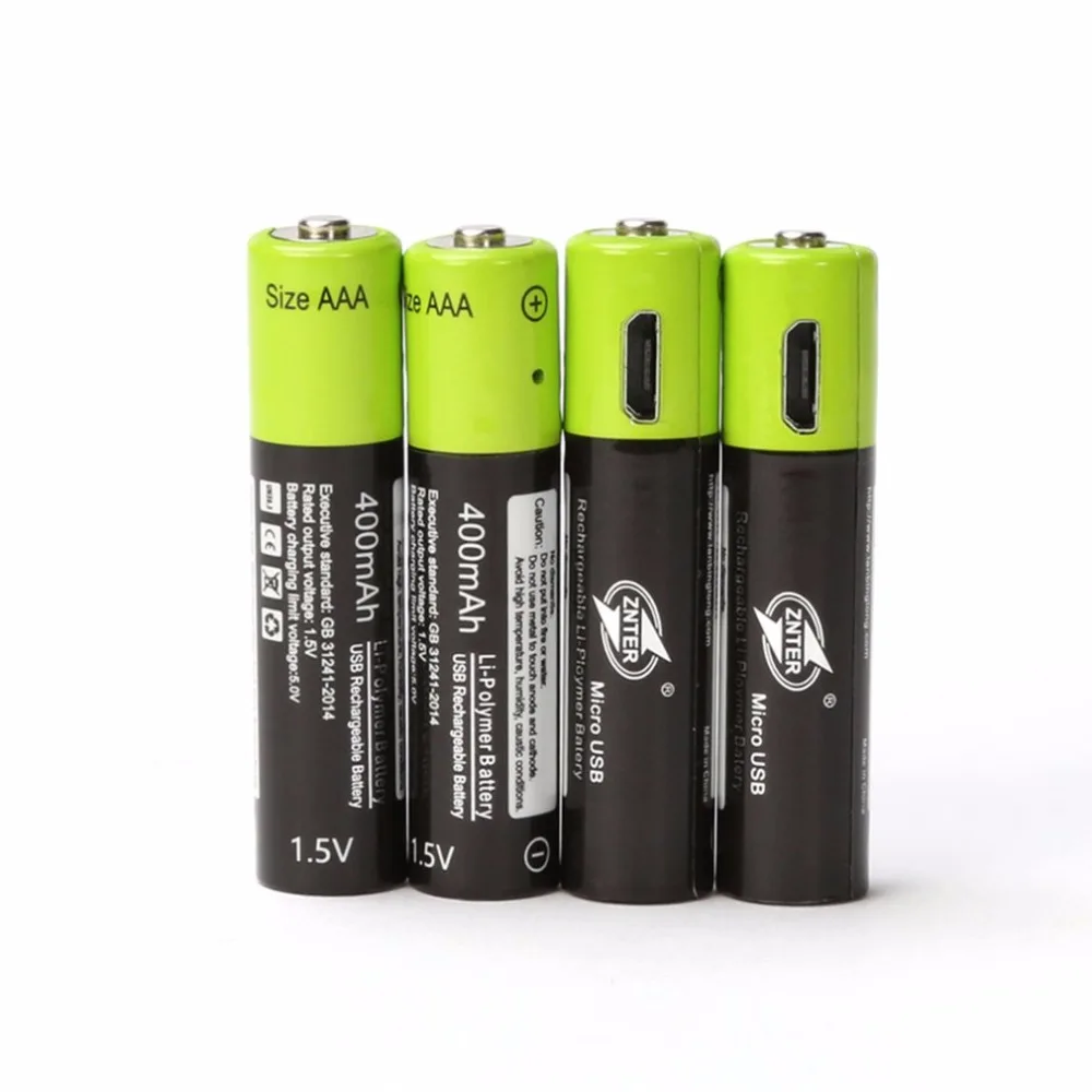 ZNTER 4 шт Mirco USB аккумуляторная батарея AAA Батарея 600mAh AAA 1,5 V игрушки пульт дистанционного управления батареи литий-полимерная батарея