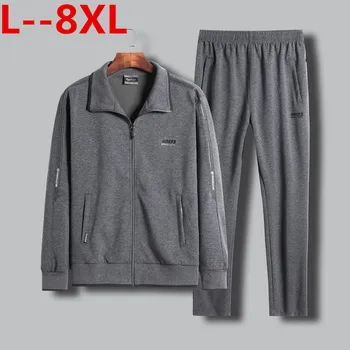 

Plus size 2 in 1 Solid color New 2019 Casual Jacket 8XL 4XL 5XL 6XL Men Spring Autumn Outerwear turn-down Collar Clothing