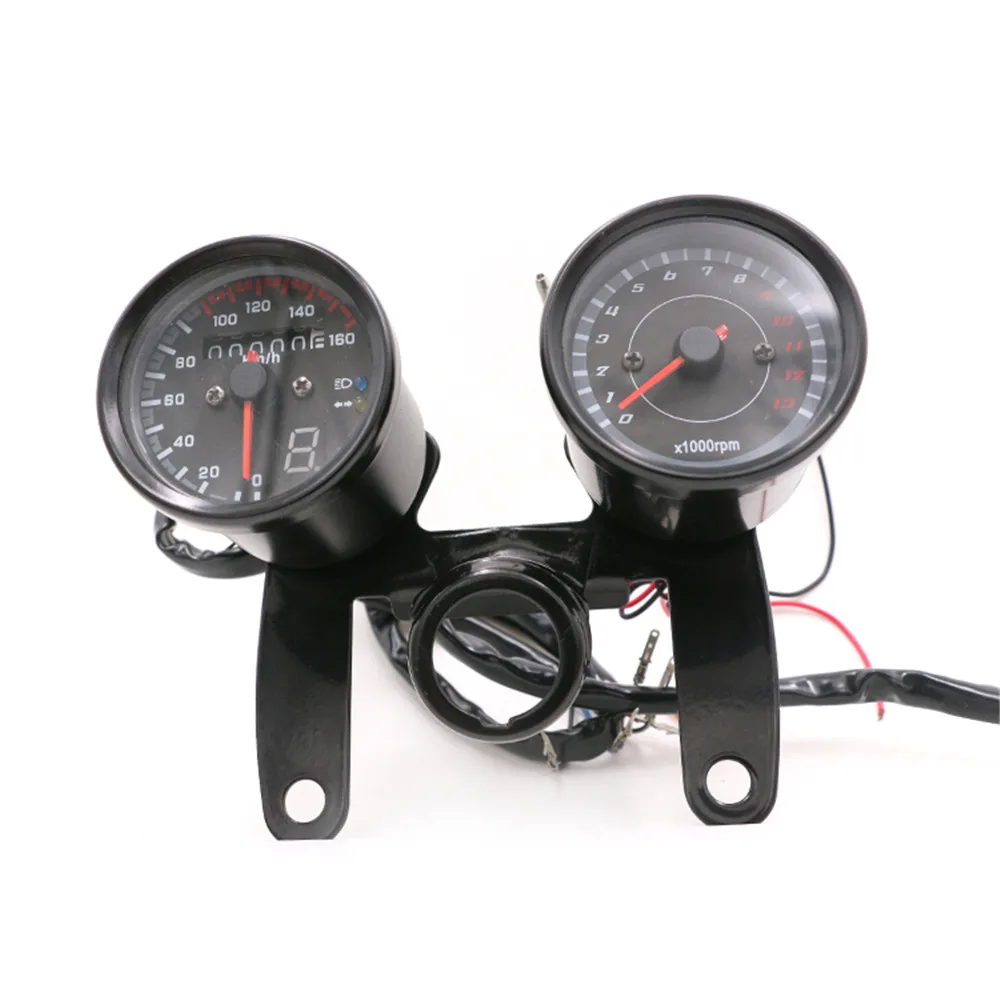 

Universal Motorcycle Retro Speedometer Odometer Gauge 0~160km/h 13000 RPM LED Backlight Tachometer Set For Harley