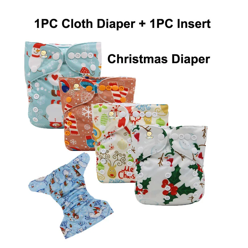 2017 christmas diaper washable baby diaper waterproof christmas cloth diapers