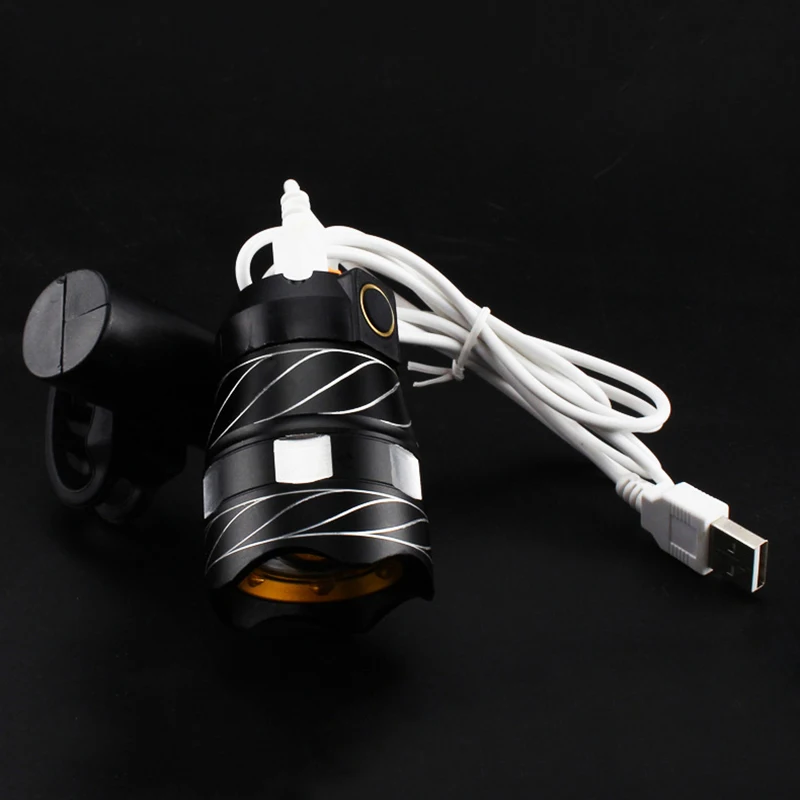 Best 2018 Hot Sale New Bicycle Light Bike Headlight Taillight Headlight USB Rechargeable Headlight High Brightness Drop ship 4