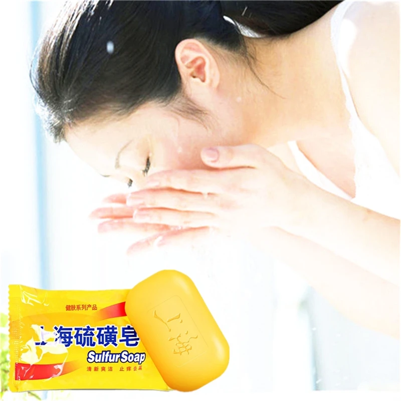 

Hot selling Handmade Sulfur Soap Lightening Skin Remove Acne Moisturizing Cleansing Bath Soap 85g