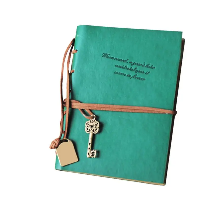 

Fashionable Retro Spelling Notebooks PU Loose-Leaf Notepad With Rope Strap Metal Buckle Diary Notebook