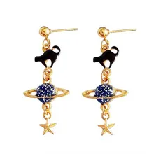 

Animated cartoon sweet The kitten stud earrings dazzle colour eardrop delicate stars Women act the role ofing is tasted
