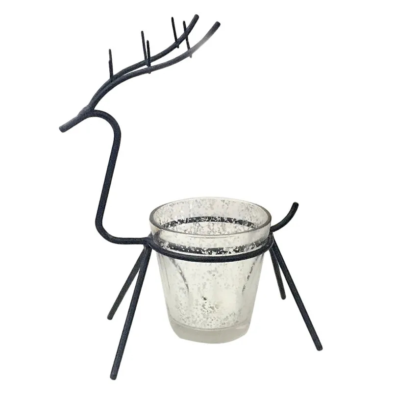 Hot Reindeer Tealight Candle Holders iron Creative Gifts Decoration Candlestick New Year Decorations for home decor New #3d25 (8)