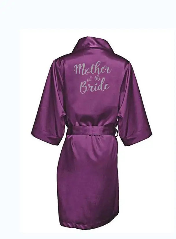 Plain Satin Robes Women Wedding Robe Bride Bridesmaid Robes Dressing Gown Silk Robe Slipper