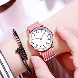 Новые модные женские наручные часы в нейлоновом стиле женские часы в стиле кэжуал нейлоновый ремешок кварцевые наручные часы для женщин