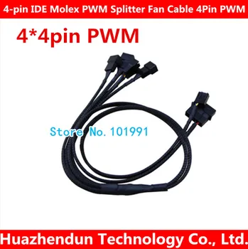 

PC DIY 4-pin IDE Molex PWM Splitter Fan Cable 3pin 4Pin PWM Cooler Cooling Fans Cable Supports 4 PWM Fans Black Sleeved 50cm