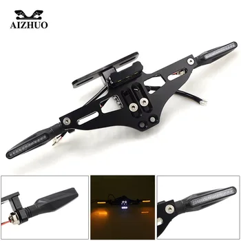 

Motorcycle Universal License Plate Bracket Holder Turn signal lights FOR suzuki gsxr 600 k5 bmw gs 1200 adventure ktm duke 790