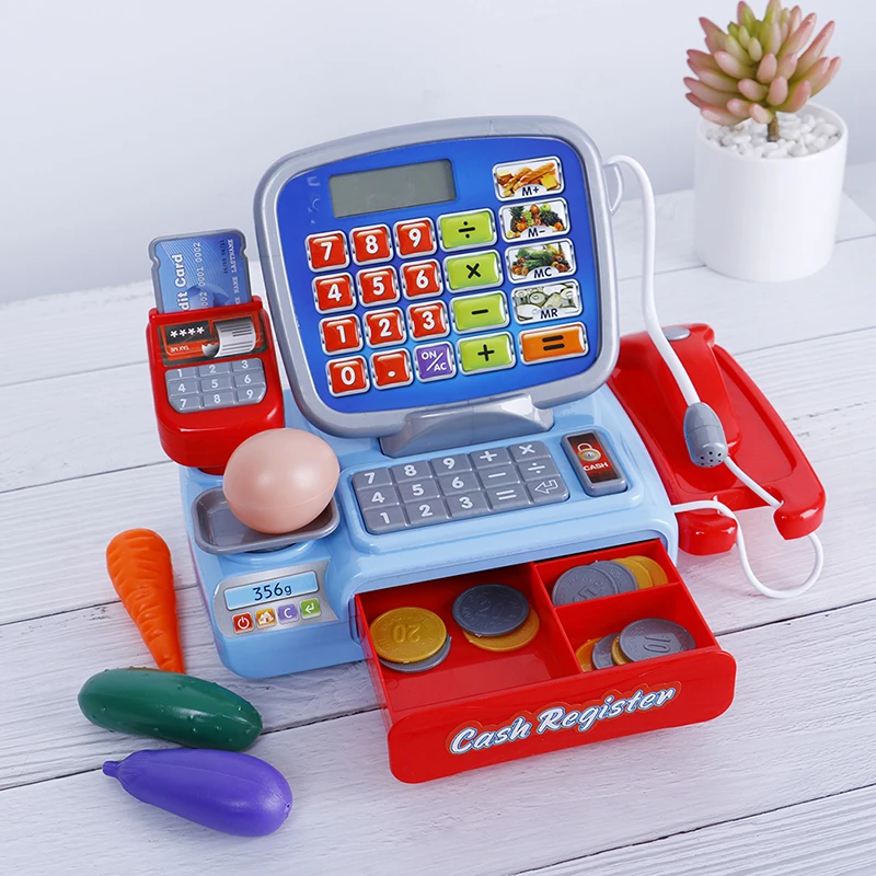 Многофункциональная игровая игрушка касса со сканером весы электронные развивающая игрушка для малыша настоящий калькулятор игрушки