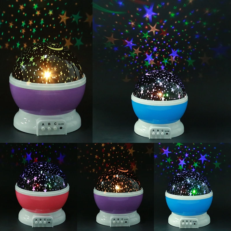 Вращающийся проектор Звездная Ночная лампа небесная звезда дети ребенок сон романтический светодиодный USB проекционный светильник Рождественский подарок на праздник