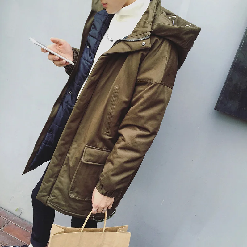Discount promotion winter men coat new paragraph in the long coat thickening jacket men loose street
