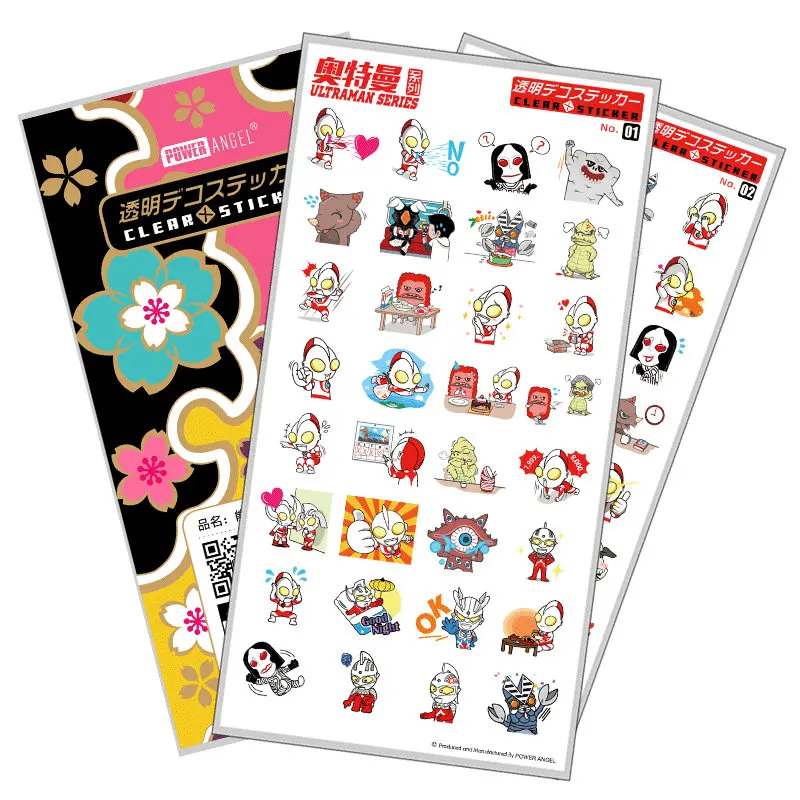 

Cute Japanese Anime Ultraman Plastic Decal Sticker for Laptop Phone Computer Book Decasl Stickers Kids DIY Toy