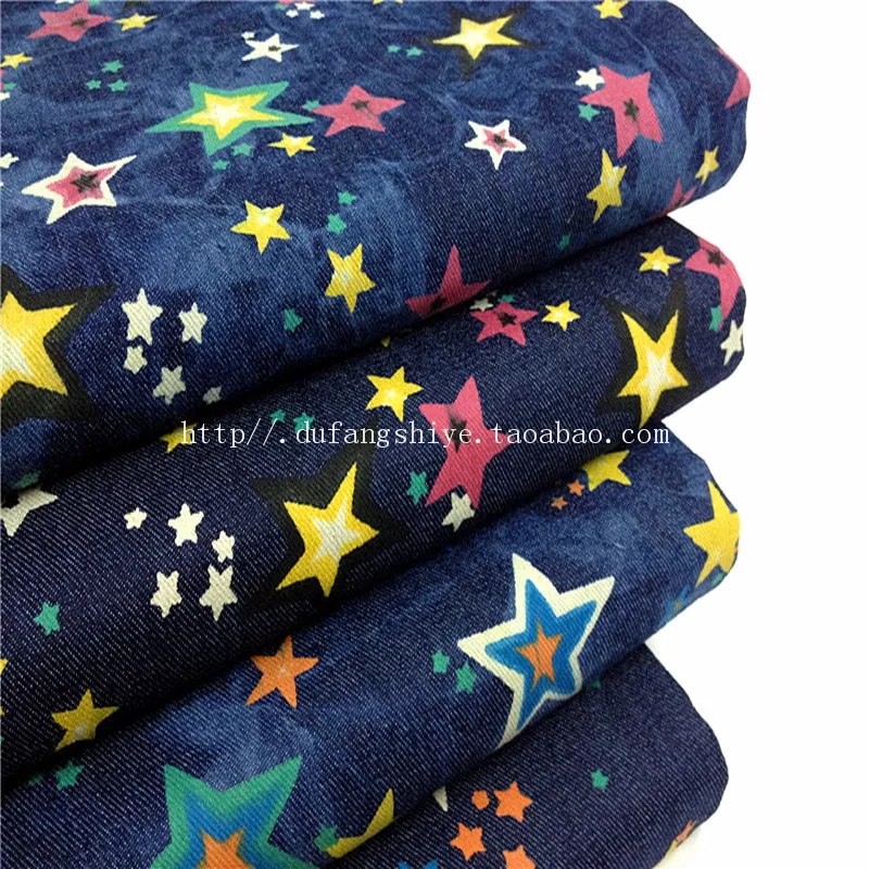 

Bazin Riche Getzner Patchwork Free Shipping Listed On The New Reactive Dyeing Pentagram Washed Denim Pants Thick Cloth Fabrics