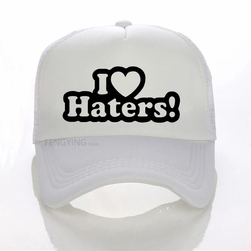 I LOVE MY HATERS Funny sexy Hip Hop cool cap Unisex sports baseball hat summer Casual mesh trucker cap mens pink baseball cap