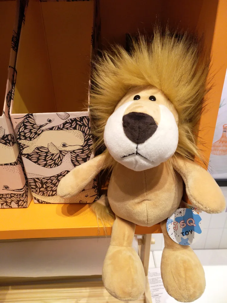 lovely cartoon lion large 35cm yellow lion plush toy soft doll pillow Christmas gift s2416