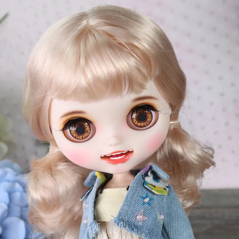 Ледяной DBS Blyth кукольные ручная роспись матовая лицевая сторона белая кожа милые