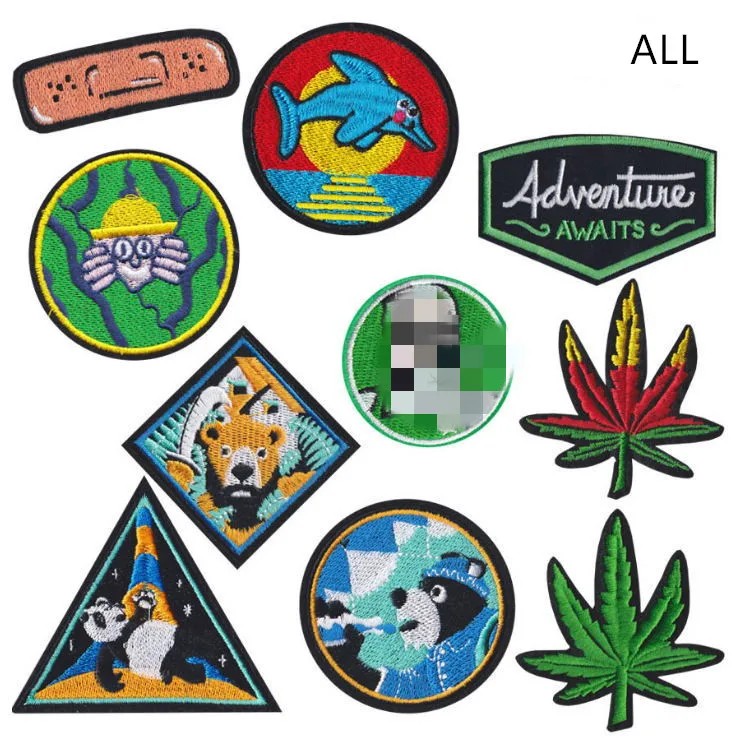 

Free Shipping 10 pcs Fashion character Embroidered iron on patch both sew on and hotfix Applique clothing repair decor accessory