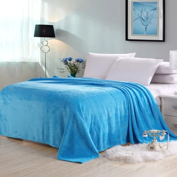 

Queen size plaids 200x230cm 14 different colors sofa/air/bedding Throws solid color travel Flannel Blanket or winter bedsheet