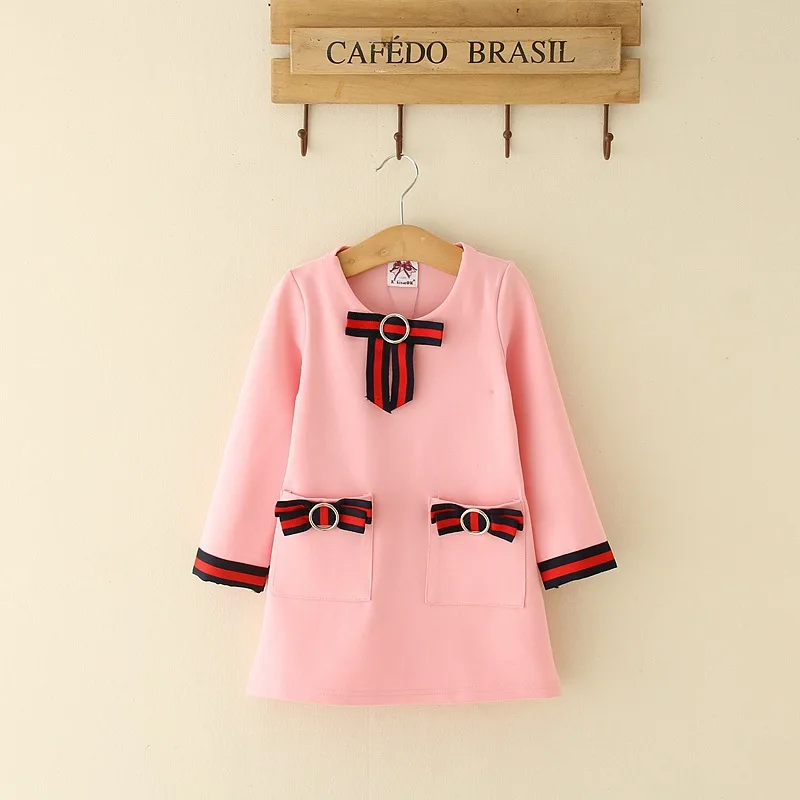 

Kids Girls Party Dresses 2-6T Princess Girl Long Sleeve Bow Dress for Party 2018 Infant Vestidos Children Clothes Retail J335-1