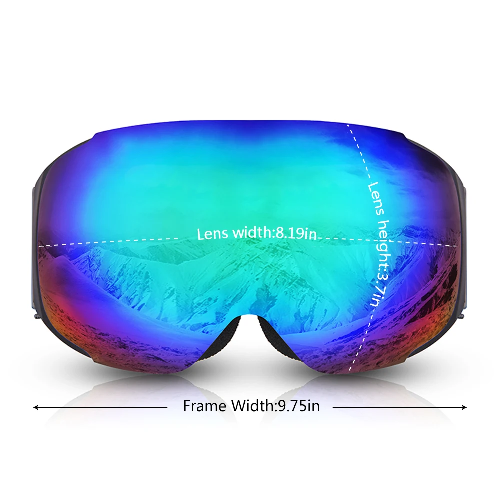 Магнитная Съемная лыжные очки двухслойные UV400 Анти-туман ветрозащитный очки Лыжный Спорт катание снег сноуборд снегоходные очки