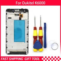 Новый оригинальный Сенсорный экран ЖК-дисплей Дисплей для Oukitel K6000 планшета в сборе с рамкой Запчасти для авто + разбирать инструмент