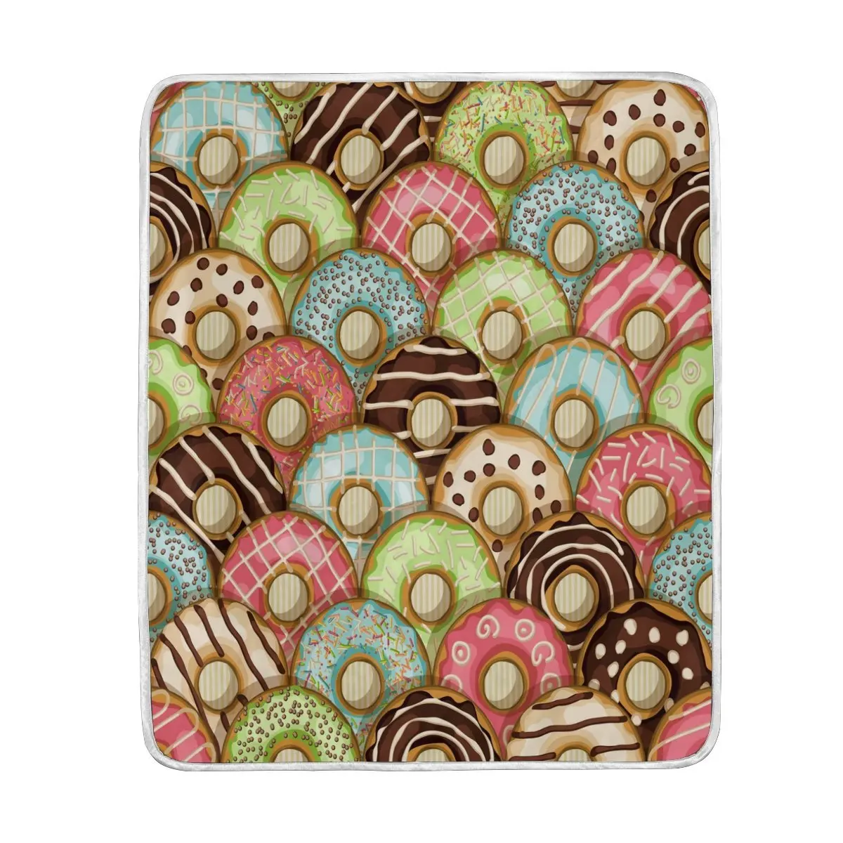 Colorful Cute Donut Blanket Soft Warm Cozy Bed Couch Lightweight