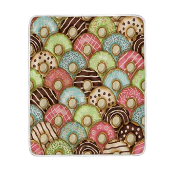 

Colorful Cute Donut Blanket Soft Warm Cozy Bed Couch Lightweight Polyester Blanket Throw
