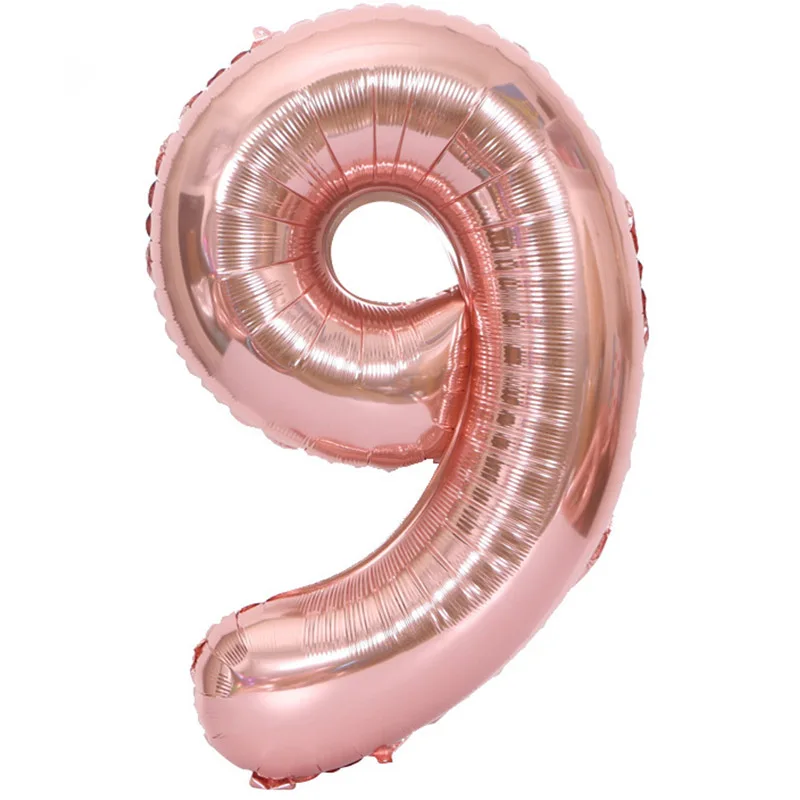 40 дюймов розового золота номер Фольга шары большие цифры гелий шарики свадебные украшения на день рождения для празднования вечеринок Baby Shower - Цвет: 9