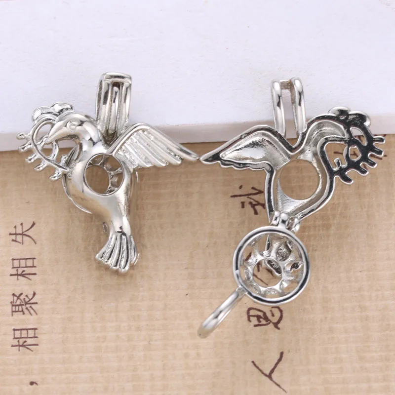 5pcs Bright Pigeon Cage Pendant Jewelry Essential Oil Diffuser DIY Necklace Gift | Украшения и аксессуары
