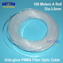 PMMA сторона светящийся оптоволоконный кабель 100 м/рулон атмосферное освещение автомобиля PMMA Универсальный Диаметр 3,0 мм кромки украшения освещения